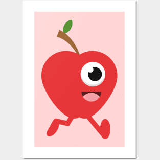Running apple Posters and Art